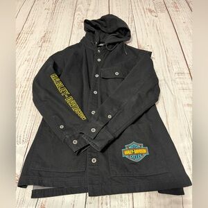 Harley-Davidson Black Jean Jacket with Yellow Accents